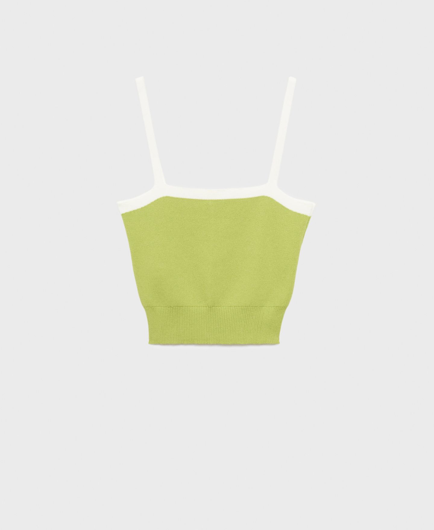 Женский топ Mango Crop Knitted, цвет: Пастельный зелёный — фото 4