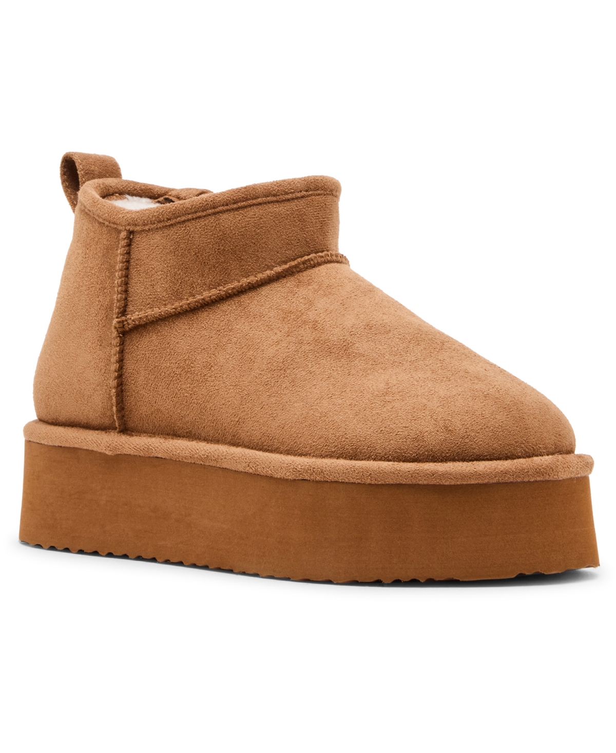 Madden Girl Women's Brave Cozy Mini Platform Booties In Brown
