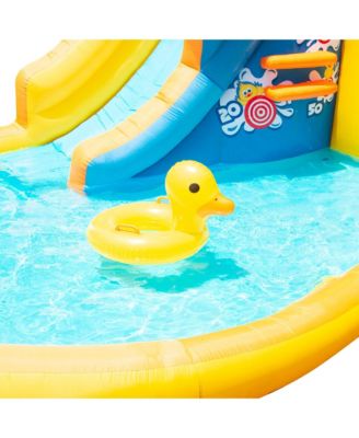 Duck Blast Water Park Inflatable Slide with Pool Float & Water Cannon
