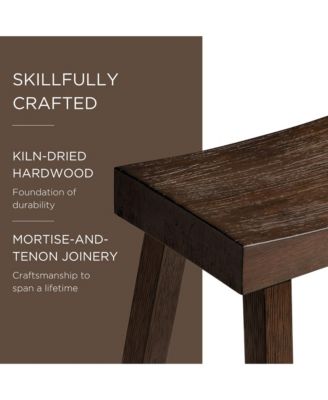 Vincent Wooden Rustic Aesthetic Kitchen Bar Stool, set of 2