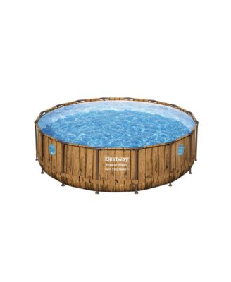 Power Steel Swim Vista 16' x 48" Round Above Ground Swimming Pool Set