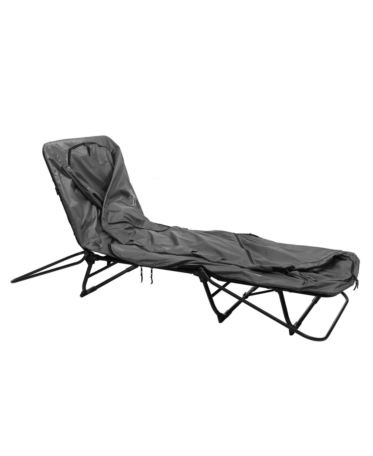 Kamp-Rite Original Quick Setup 1 Person Elevated Cot, Lounge Chair, & Tent, Gray