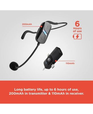 Wireless Headset Microphone For Streaming and Video Recording With USB C For Charging (Receiver and Microphone Included)