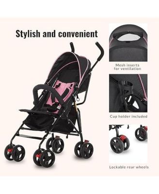 Vista Moonwalk Stroller with Compact Fold & Canopy in Light Gray