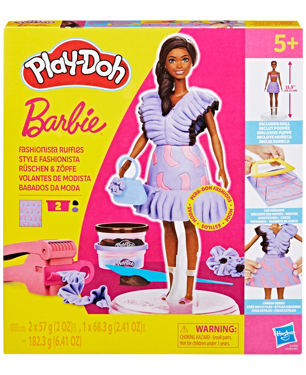 Play-doh Barbie Fashionista Ruffles Set In Transparent
