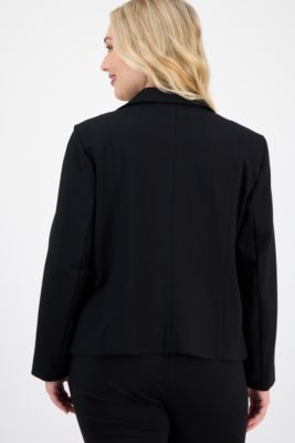 Plus Size Notched Collar Cropped Moto Jacket