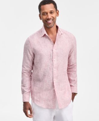 Club Room - Men's Bengal Stripe Long-Sleeve Button-Up Linen Shirt