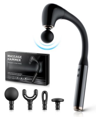 Ergonomic Long Handle Massage Gun Ultra-Quiet Deep Tissue with 5-Speed Control