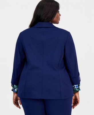 Shawl-Collar Blazer, Balloon-Sleeve Top & Straight Pants