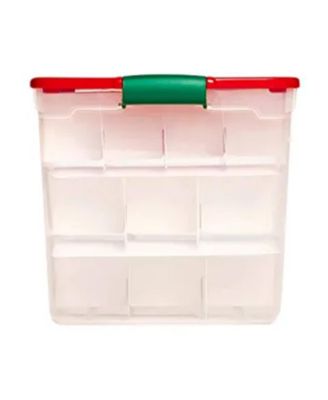 31 Qt Holiday Clear Plastic Storage Container w/ Latching Handles (4 Pack