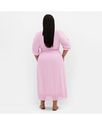 Plus Size Belle V Neck Midi Dress
