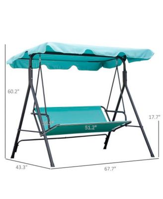 67inch 3-Seat Standalone Patio Swing with 660lb Capacity and Adjustable Canopy