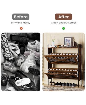 Flip-Top Shoe Cabinet Narrow