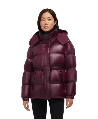 Women’s Halo Puffer with Removable Hood and Faux Sherpa Bib