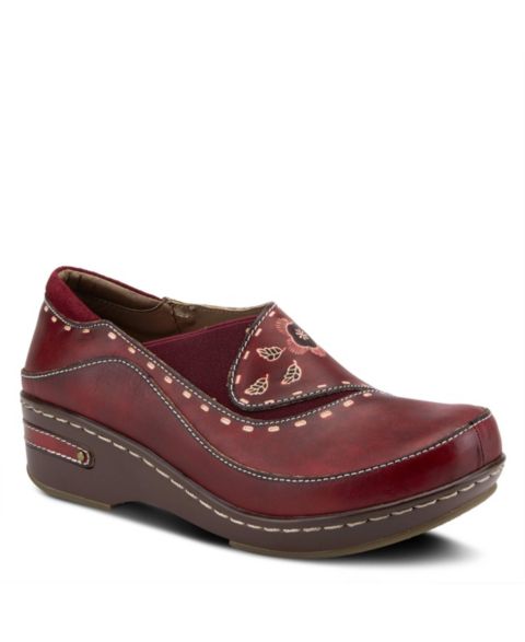 Женские сабо L'Artiste L Artiste Women s Burbank Hand-Painted Leather, цвет: Бордо