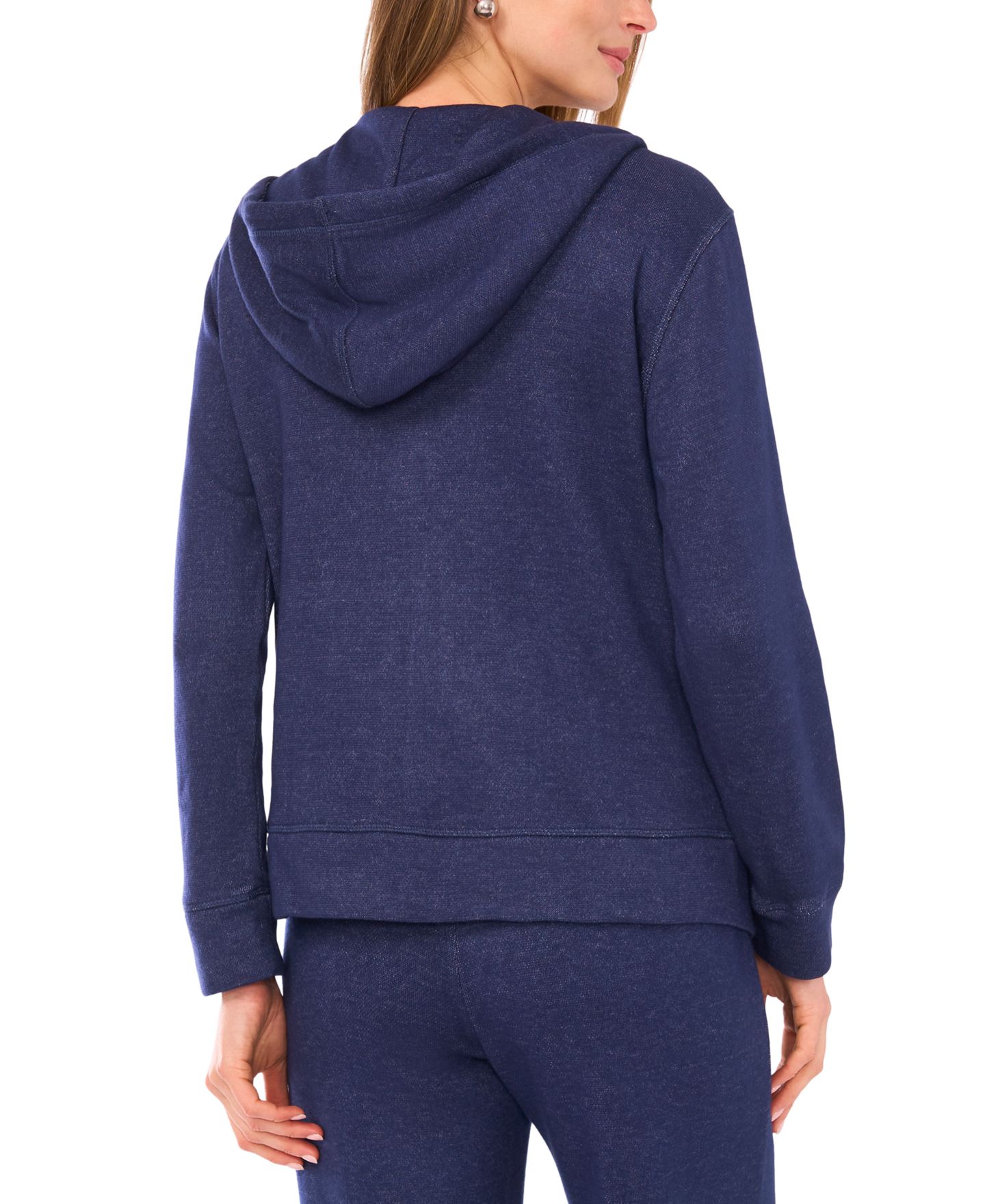 Женская куртка Vince Camuto Knit Zip-Front Hoodie Jacket, цвет: Сумеречный — фото 3