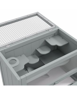 2-Level Hamster Cage with Openable Top, Door, Shelf, Ladder,