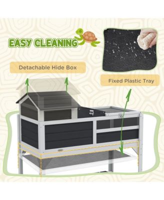 Tortoise Habitat with Adjustable Lamp Holder, Storage Shelf,