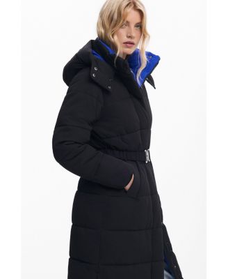 Women's Long padded coat with belt