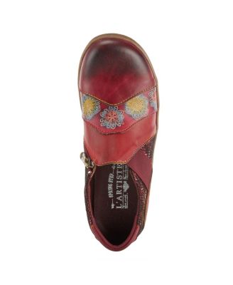 L Artiste Women s LATA Hand-Painted Closed Back Shoe with Removable Footbed and Geometric Multicolor Design