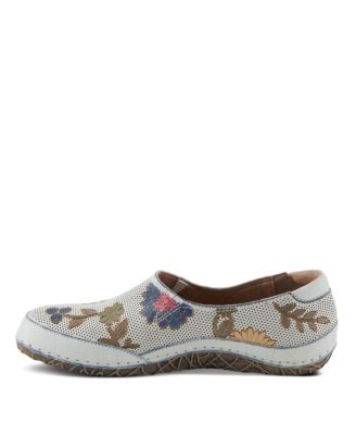 L’Artiste Women’s Libora-Delite Handpainted Leather Floral Slip-On Shoes with Removable Insole