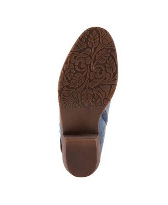 Women's Daintylady Western Ankle Boots with Hand-Painted Floral Embossing, Studded Belt Detail – Feminine Cowgirl-Inspired Comfort Booties