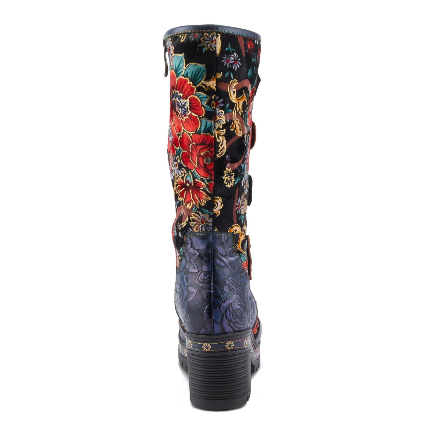 Женские ботинки L'Artiste Spring Step Brazen Mid-Shaft Boot with Leather Upper, цвет: Тёмно-синий разноцветный — фото 5