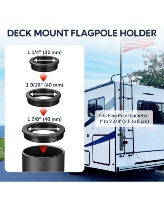 RV Ladder Mounted Flagpole Holder Camper Trailer Truck Fits 1" to 2 3/8" Pole