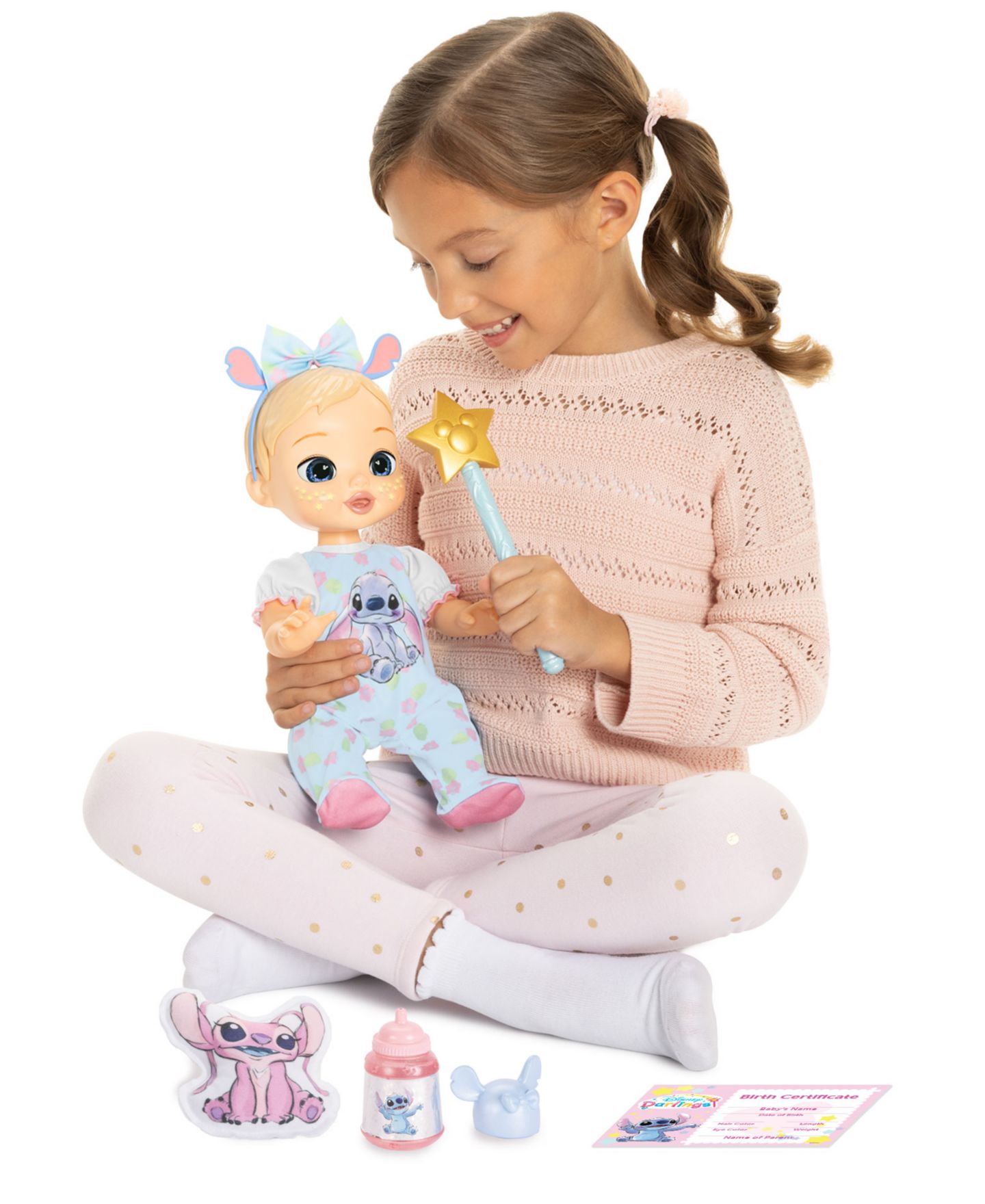 Детская кукла Disney Darlings Stitch 13" Interactive Baby Doll, Ages 2+ — фото 1