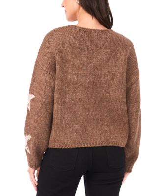 Women's Crewneck Star Pattern Sweater