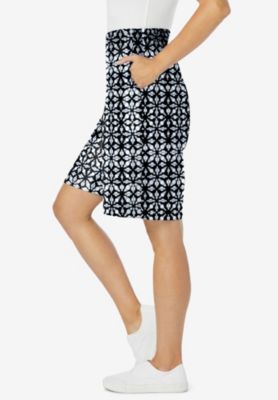 Plus Size Elastic-Waist Knit Short