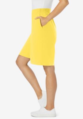 Plus Size Elastic-Waist Knit Short