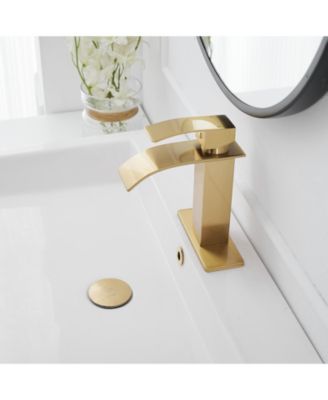 Waterfall Single Hole Single-Handle Low-Arc Bathroom Faucet