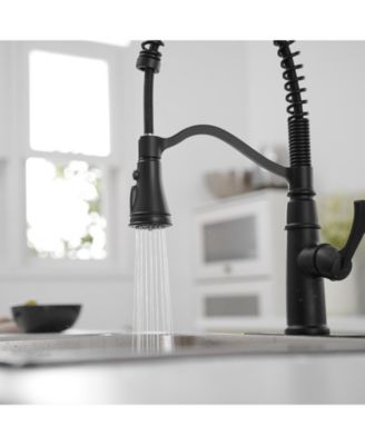 Single-Handle Pull-Down Sprayer 3 Spray High Arc Kitchen Faucet With Deck Plate