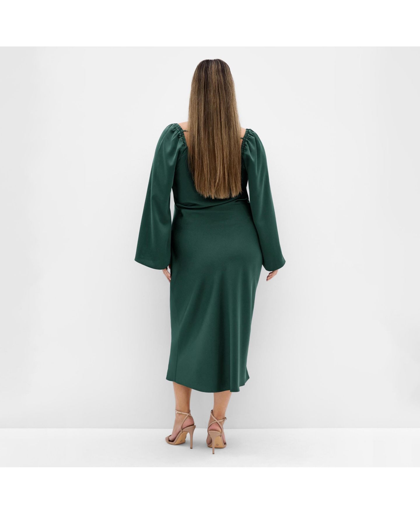 Женское платье CITY CHIC Plus Size Adelina Long Sleeve, цвет: Тёмно-зелёный — фото 2