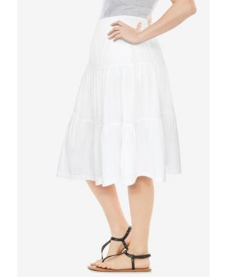 Women's Plus Size Elastic-Waist Knit Tiered Skirt