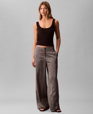 Women's All-Over Print Wide Leg Trousers