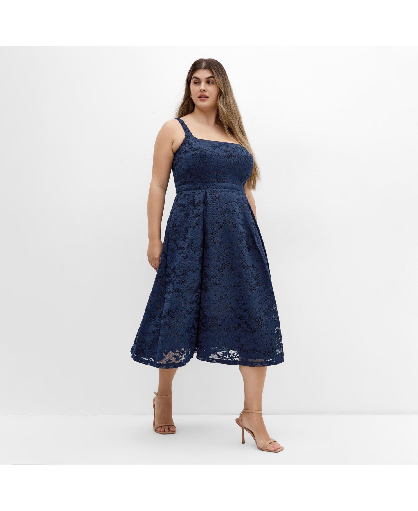 Женское платье CITY CHIC Plus Size Jacklynn Midi, цвет: Тёмно-синий — фото 1