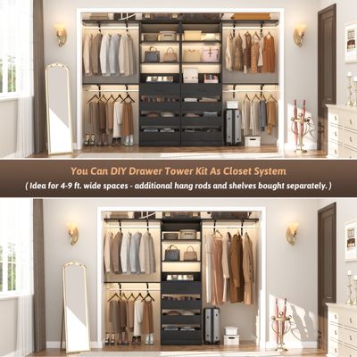 21.3'' Freestanding Closet Organizer System with 4 Drawers and Shelves