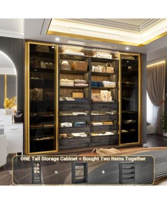 21.3'' Freestanding Closet Organizer System with 4 Drawers and Shelves