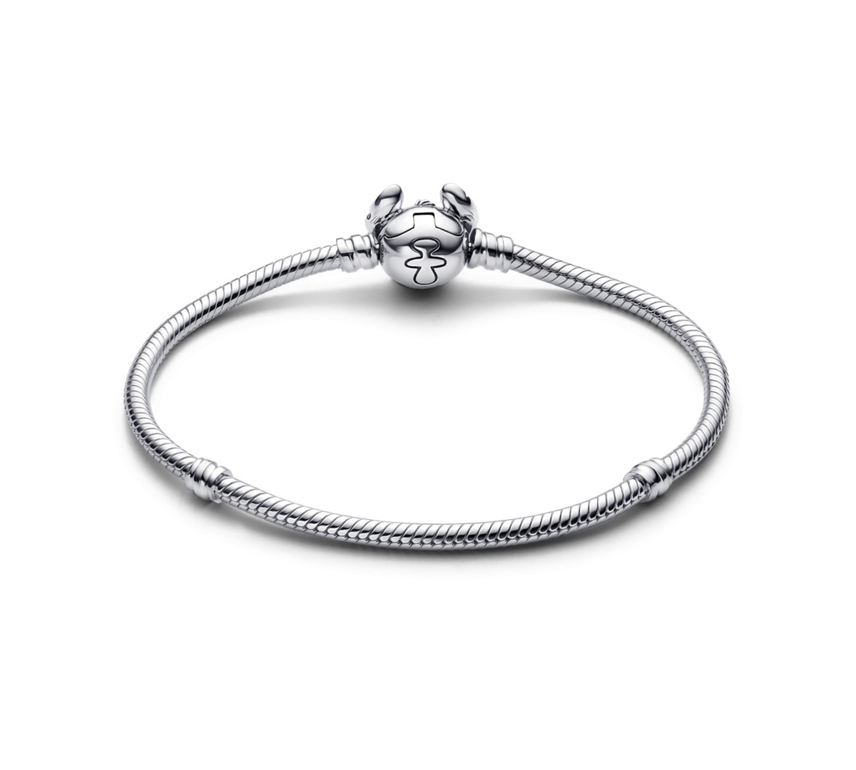 Pandora Disney Stitch Snake Chain Bracelet In Silver