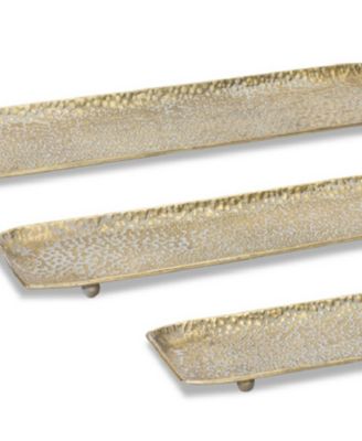 Hammered Metal Tray With Washed Finish (Set of 3)
