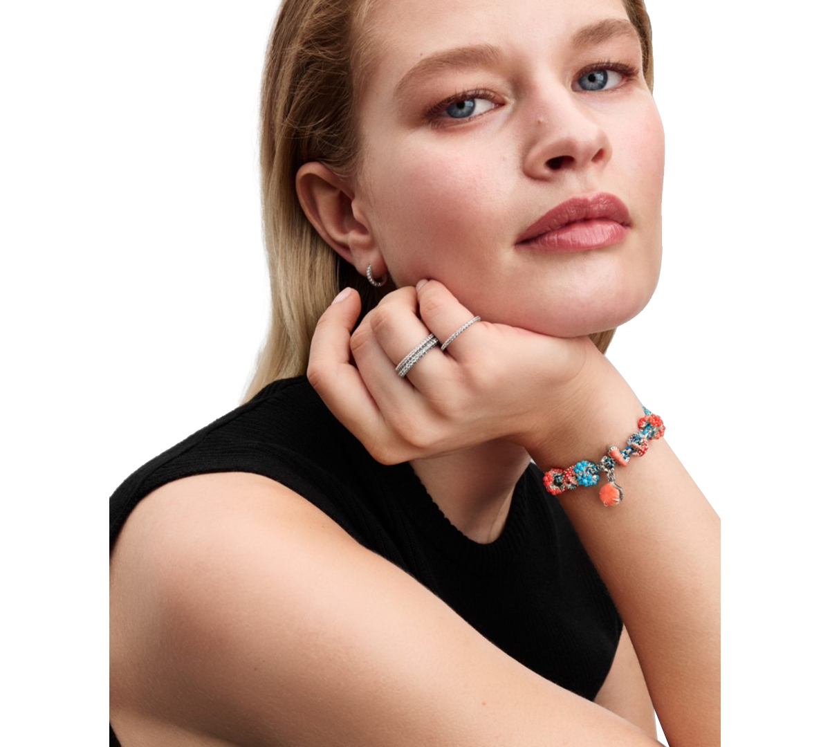 Pandora Colourful Starfish Mini Charms In Blue