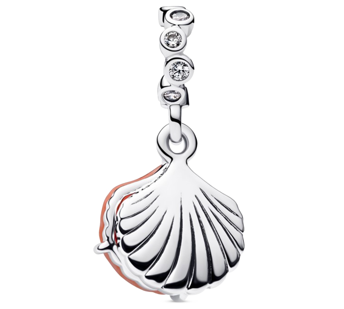 Pandora Coral Shell Double Dangle Charms In Orange