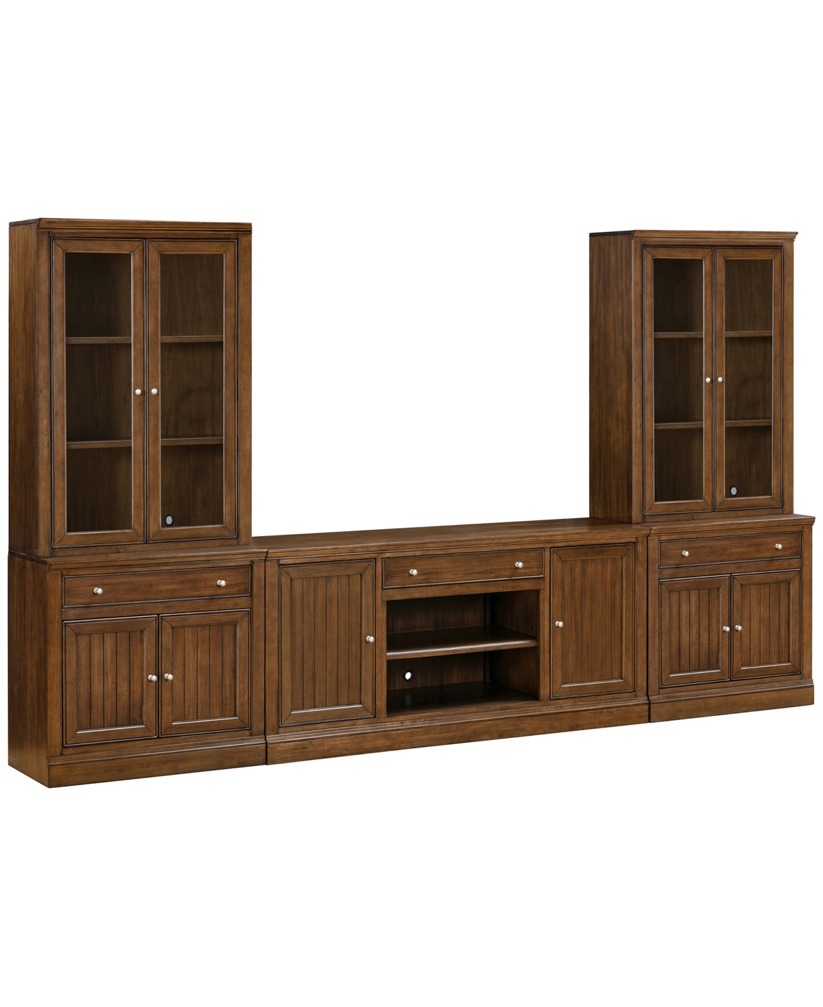 Macy's Amren 65" 2 Door Console And 2 Door Hutches With Drawers In Brown