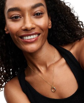 Organically Shaped Two-Tone Pendant Necklace