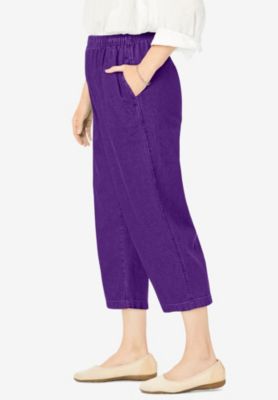 Women's Within 7-Day Elastic-Waist Pull-On Cotton Denim Capri Jeans