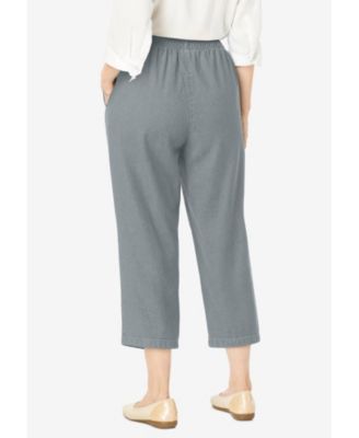 Women's Within 7-Day Elastic-Waist Pull-On Cotton Denim Capri Jeans