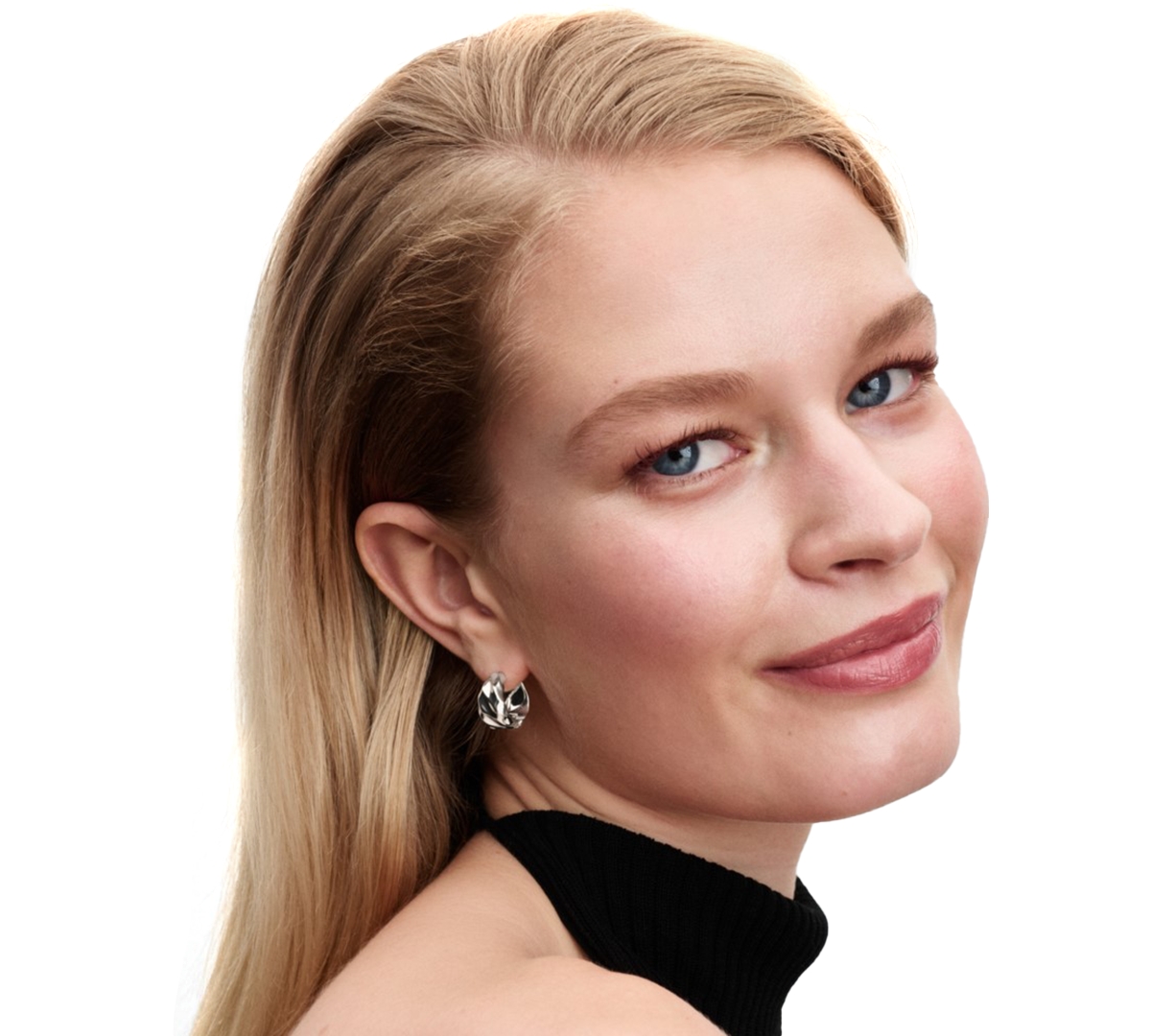 Pandora Rippled Small Hoop Earrings In Metallic