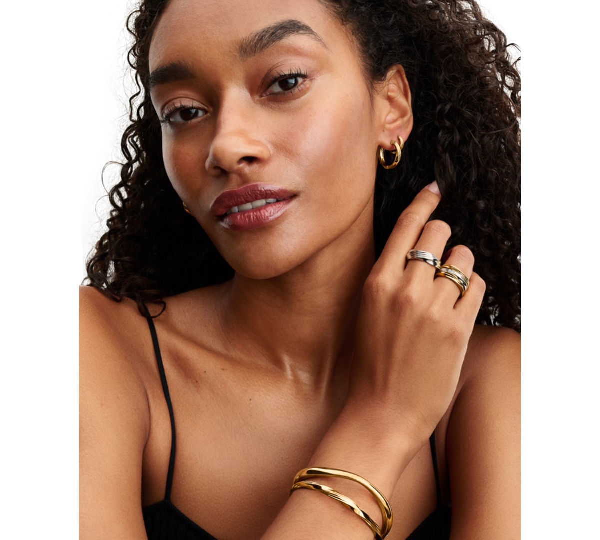 Pandora Twisted Open Bangle Bracelet In Gold